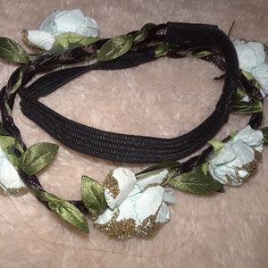 Light blue Flower and Glitter Headband